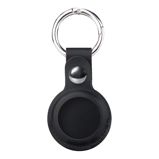 Black PU Leather Keychain for Apple Airtags Holder